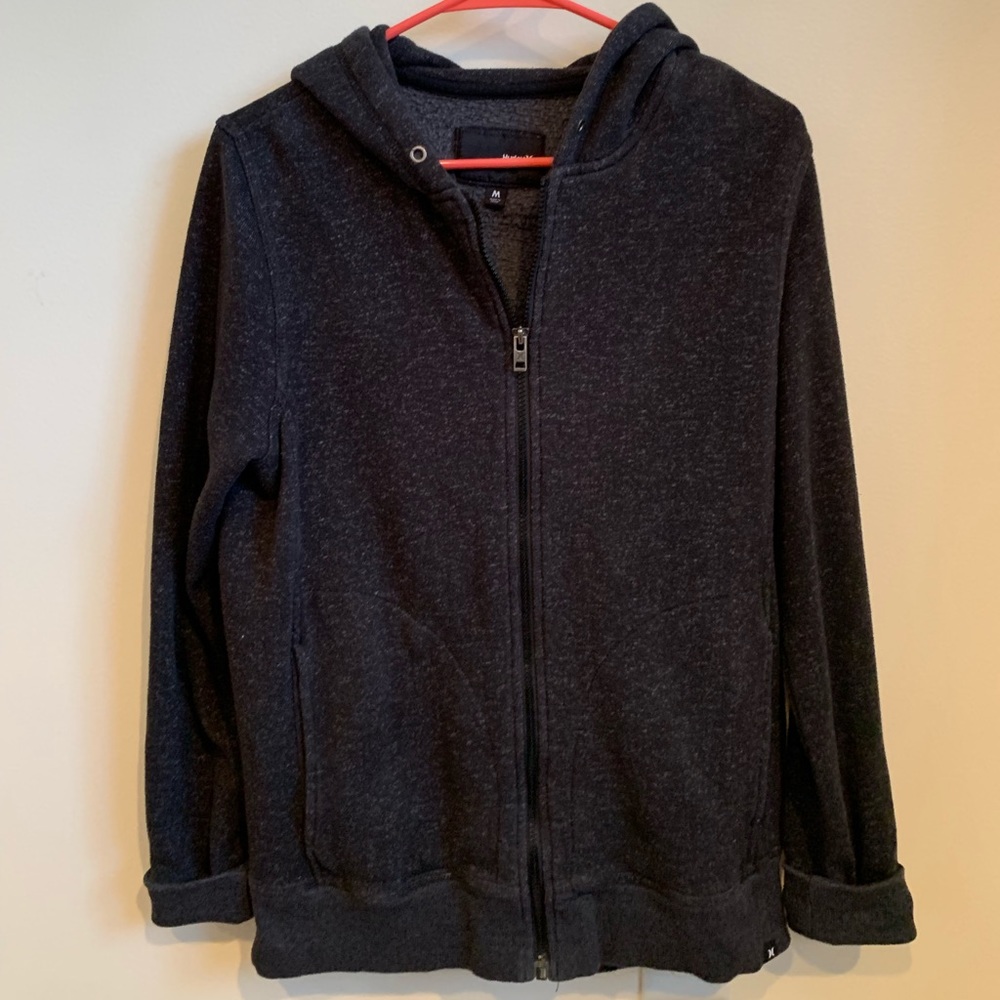 Men’s Hurley zip up hoodie sweatshirt grey M